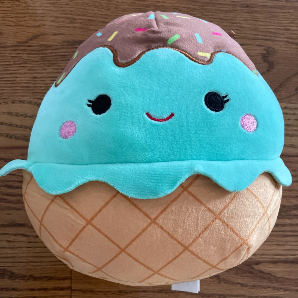 Squishmallows Mint Ice Cream Cone 8”